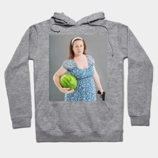 The art of Stock-like photos 1 - Lady protecting watermelon Hoodie